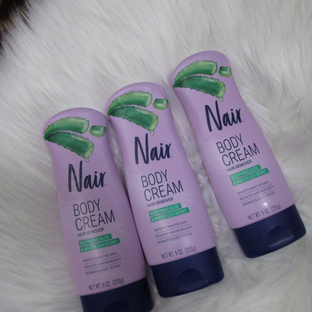 Nair Body Cream Hair Remover 3 Pack 9 oz. x 3 Brand New aloe & waterlilly